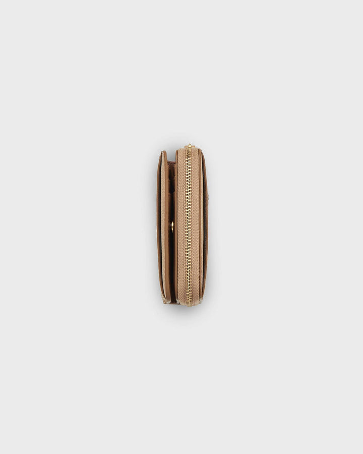The Leather Mini Compact Wallet Camel