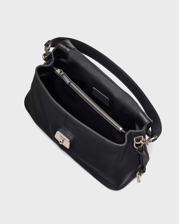 The Chinch Leather Messenger Black