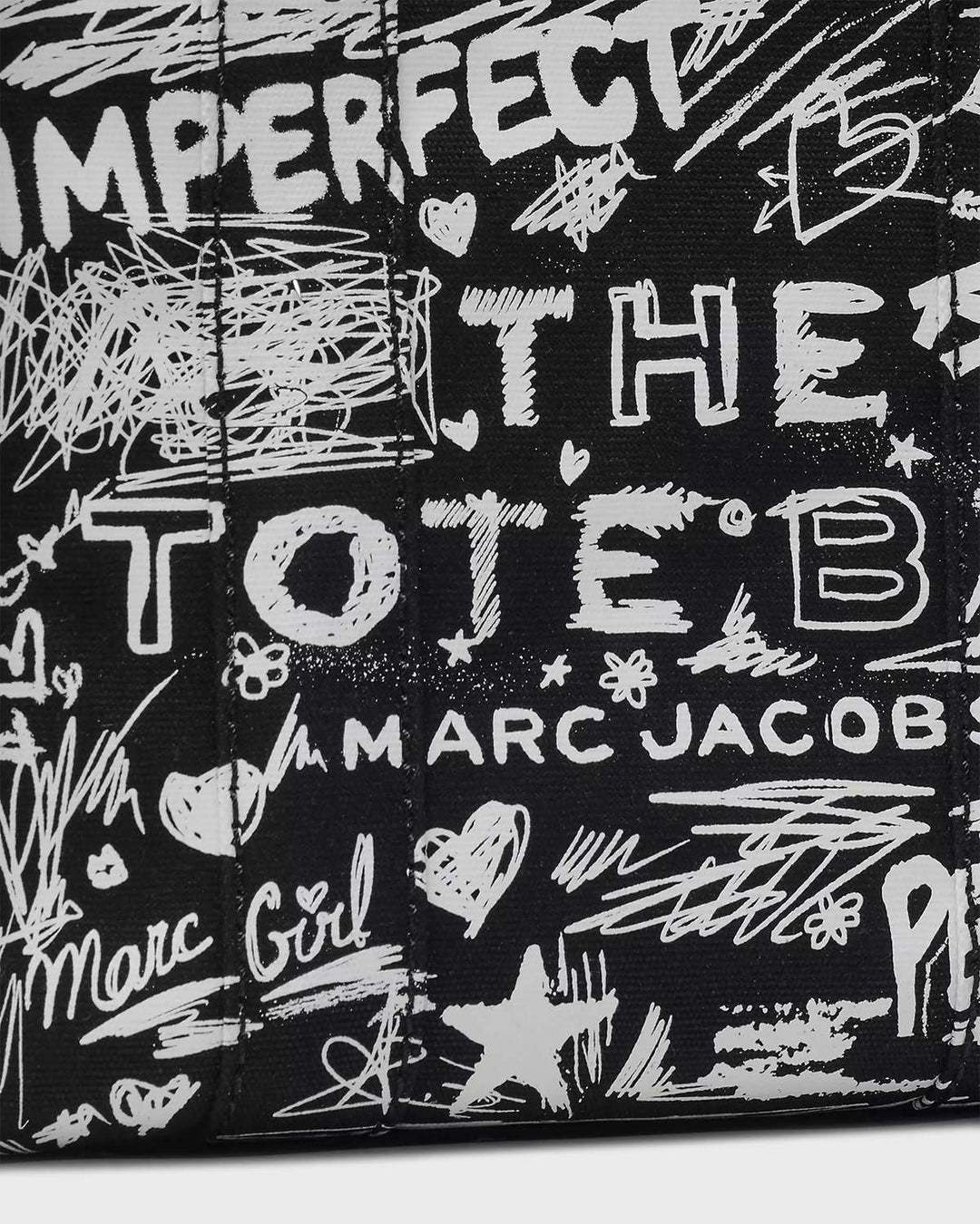 The Punk Scribble Canvas Small Tote Bag Bl