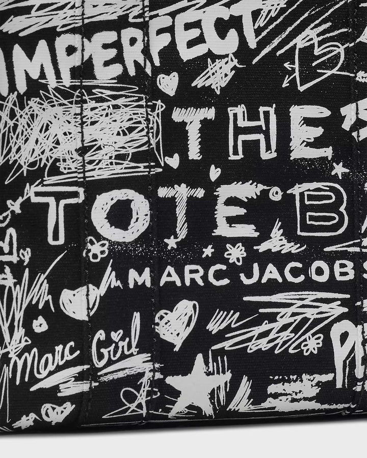 The Punk Scribble Canvas Small Tote Bag Bl