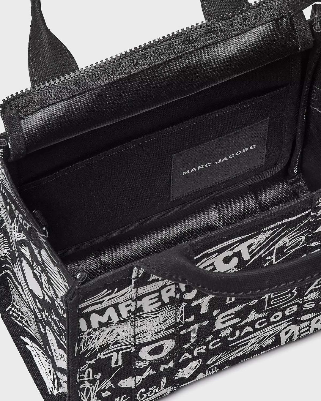 The Punk Scribble Canvas Small Tote Bag Bl