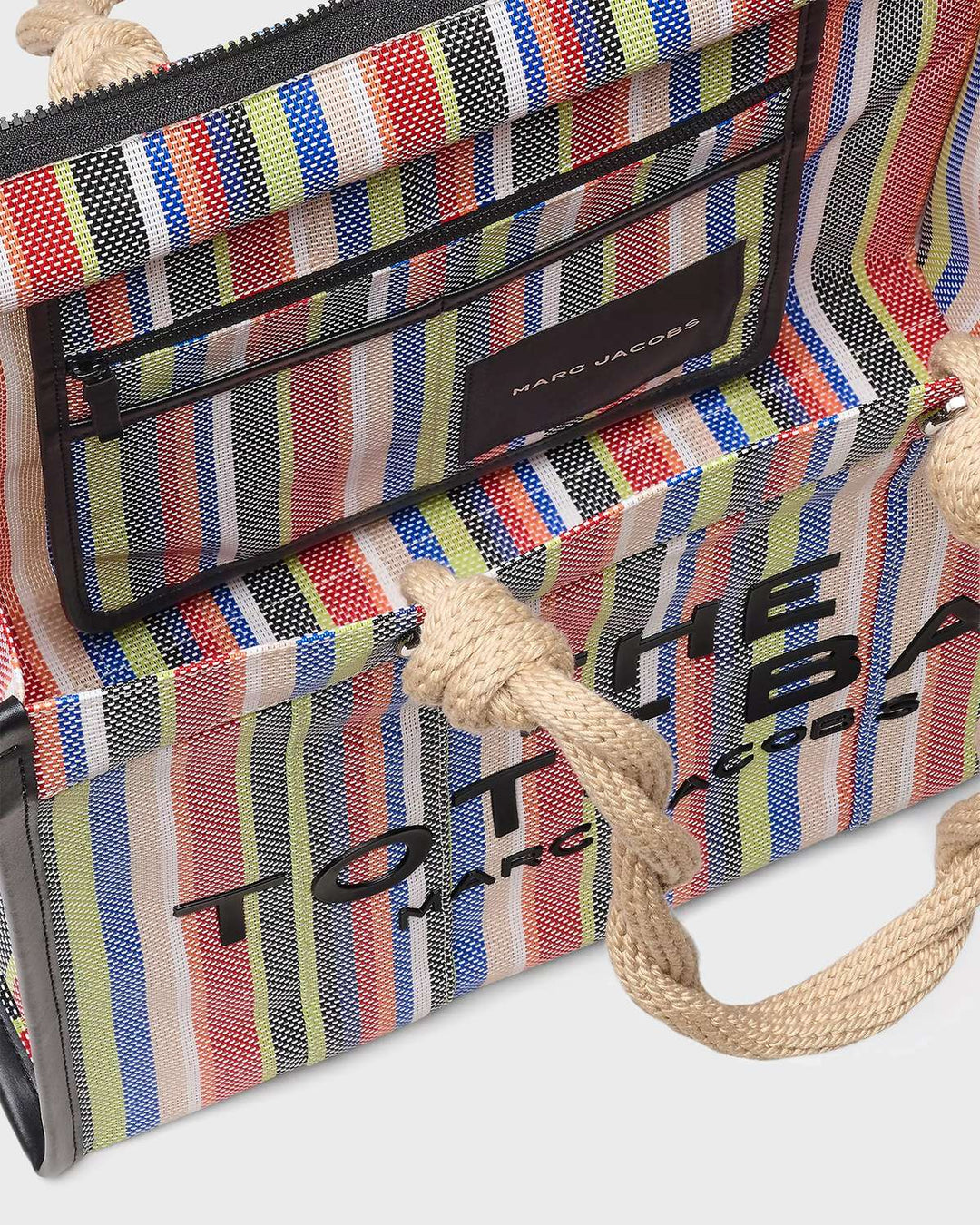 The Stripe Mesh Large Tote Bag Red Multi