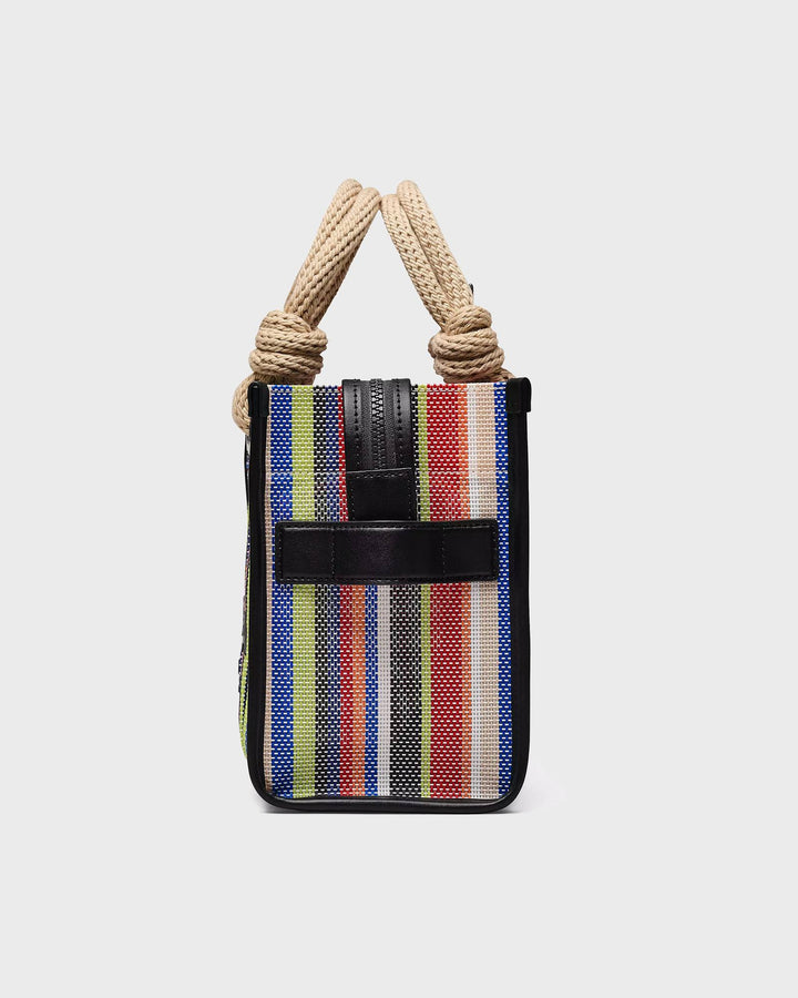 The Stripe Mesh Small Tote Bag Red Multi