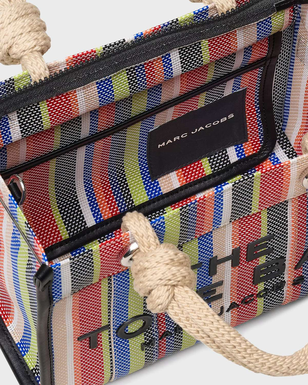 The Stripe Mesh Small Tote Bag Red Multi