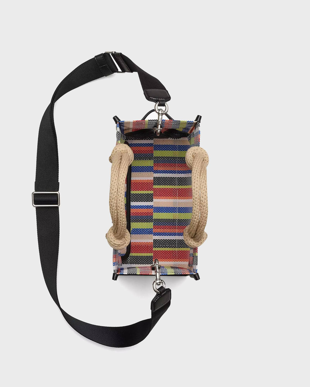 The Stripe Mesh Small Tote Bag Red Multi