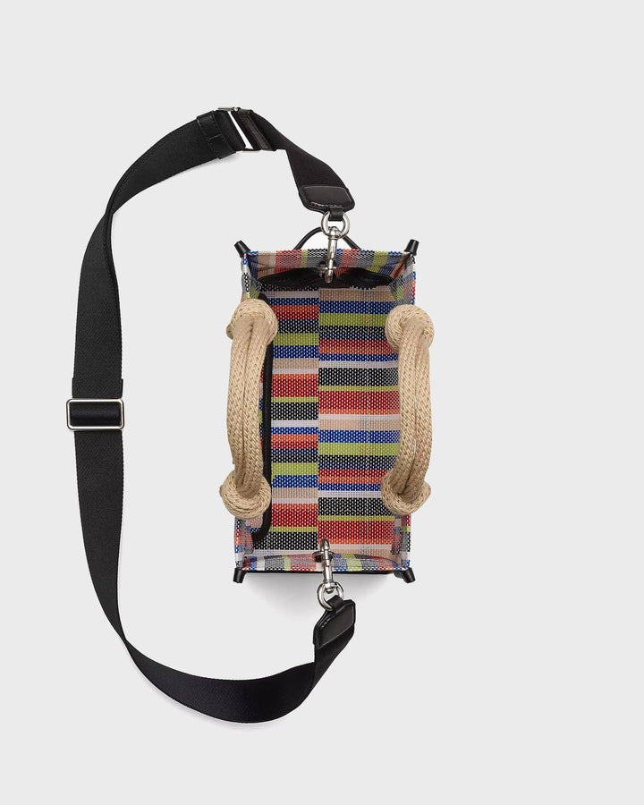 The Stripe Mesh Small Tote Bag Red Multi