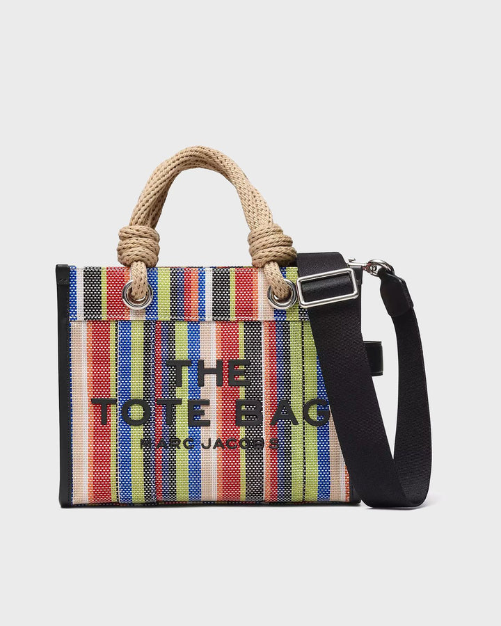 The Stripe Mesh Small Tote Bag Red Multi