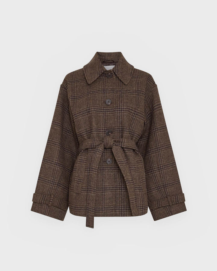 Moss Copenhagen Jacke MSCHAmaranda Jacket CHK Hot Fudge/Rubbe