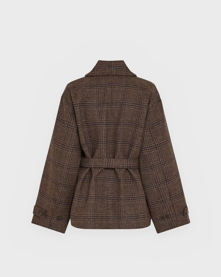 Moss Copenhagen Jacke MSCHAmaranda Jacket CHK Hot Fudge/Rubbe – Bild 2