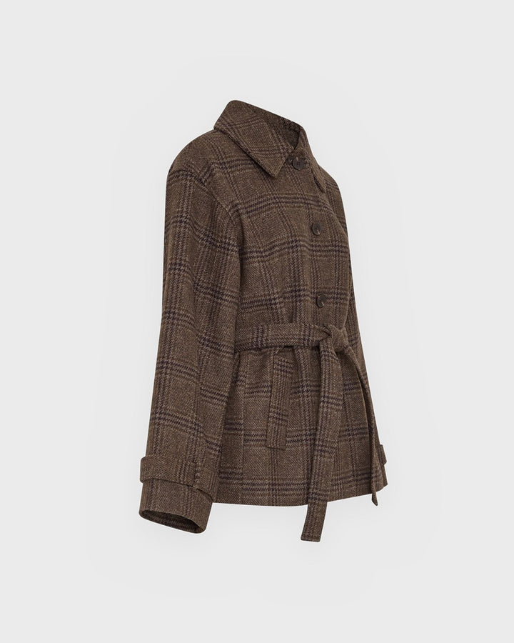 Moss Copenhagen Jacke MSCHAmaranda Jacket CHK Hot Fudge/Rubbe – Bild 3