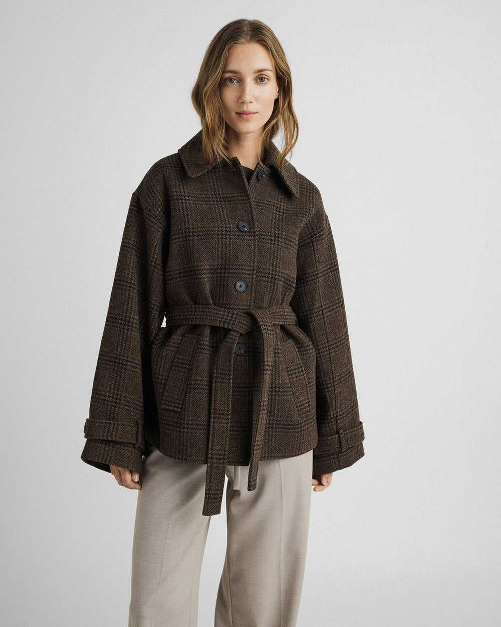 Moss Copenhagen Jacke MSCHAmaranda Jacket CHK Hot Fudge/Rubbe – Bild 4