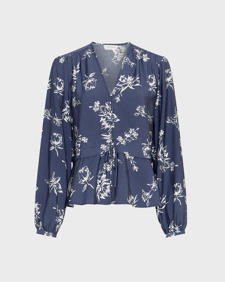 MSCHAndenaAmabella Shirt V Indigo Flower