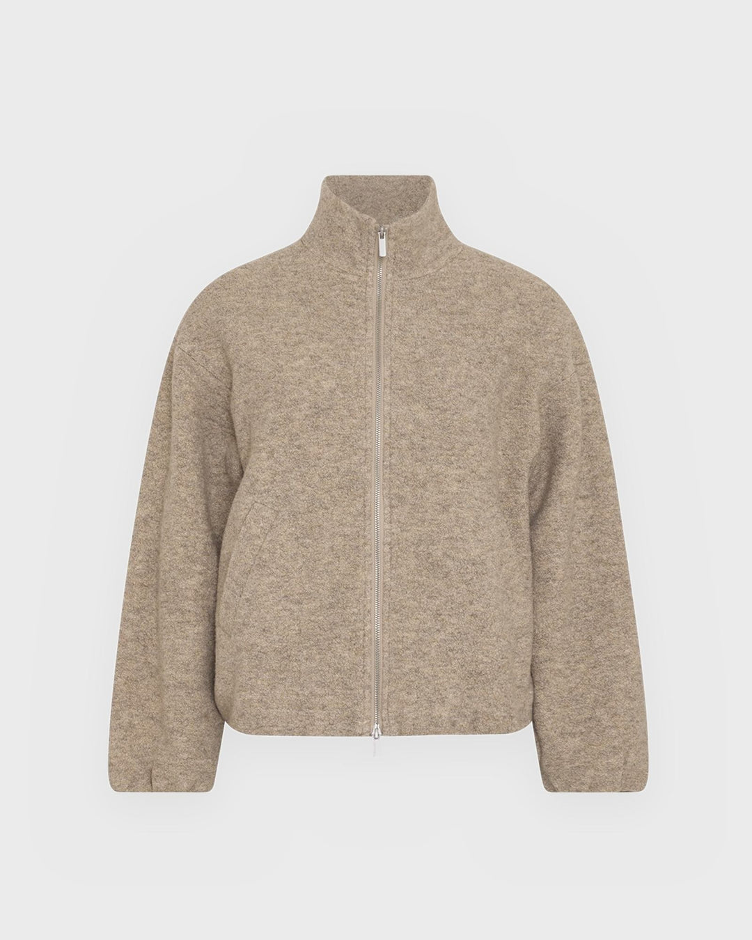 Moss Copenhagen Jacke MSCHAnnike Wool Jacket Warm Light Grey Melange
