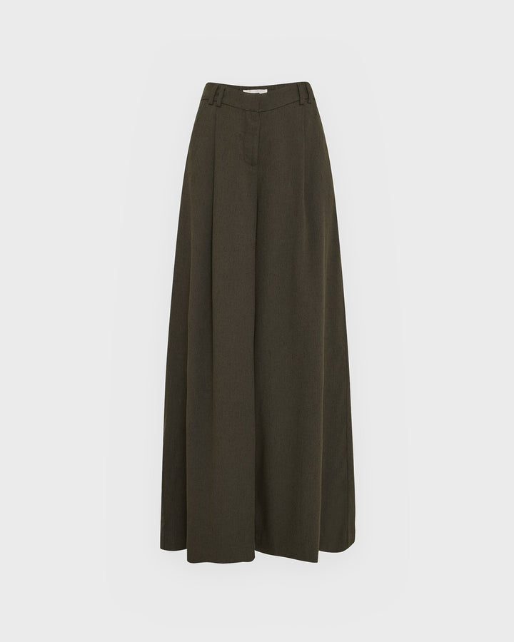 Moss Copenhagen Hose MSCHCabrie HW Pants Forest N Melange