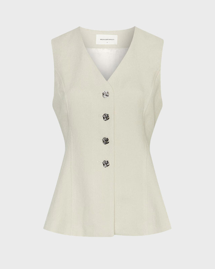 MSCHEsterianeSilver Waistcoat Oatmeal Melange