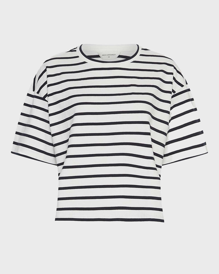 MSCHLeana Tee Stripe Egret/Sky Captain