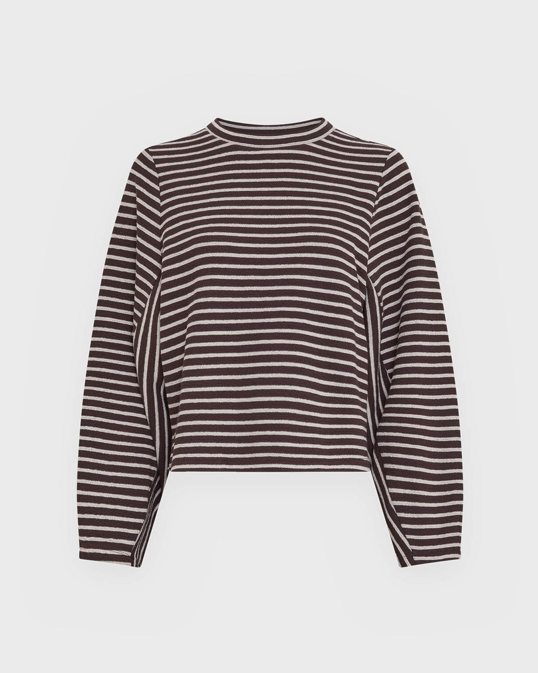 Moss Copenhagen Sweatshirt MSCHSofiaSweatshirt Stripe Molé/Oatmeal
