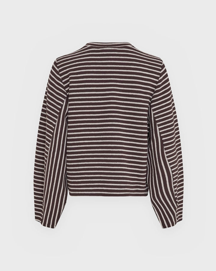 Moss Copenhagen Sweatshirt MSCHSofiaSweatshirt Stripe Molé/Oatmeal – Bild 2