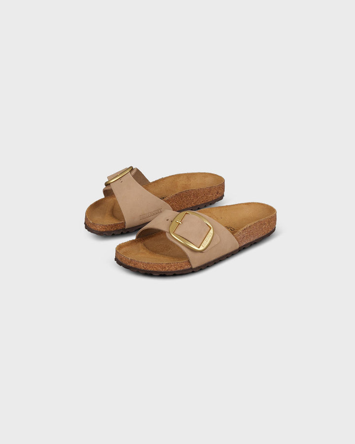 Madrid Big Buckle Natural Leather Nubuck Sandcastle