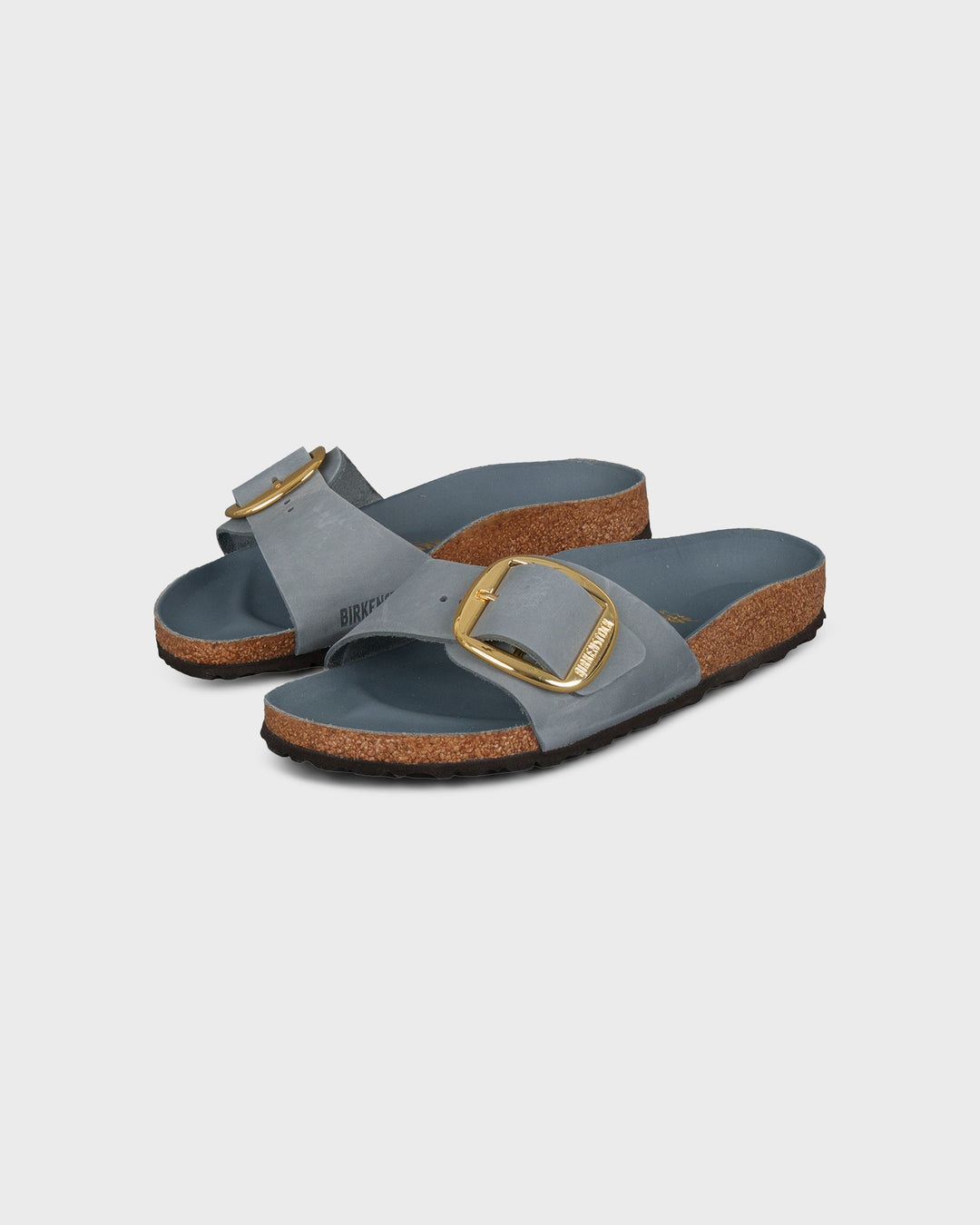 Madrid Big Buckle Natural Leather Oiled Basalt Gray
