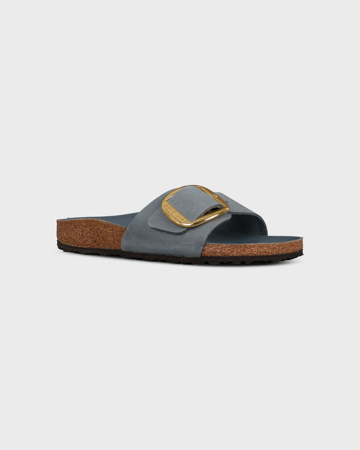 Madrid Big Buckle Natural Leather Oiled Basalt Gray