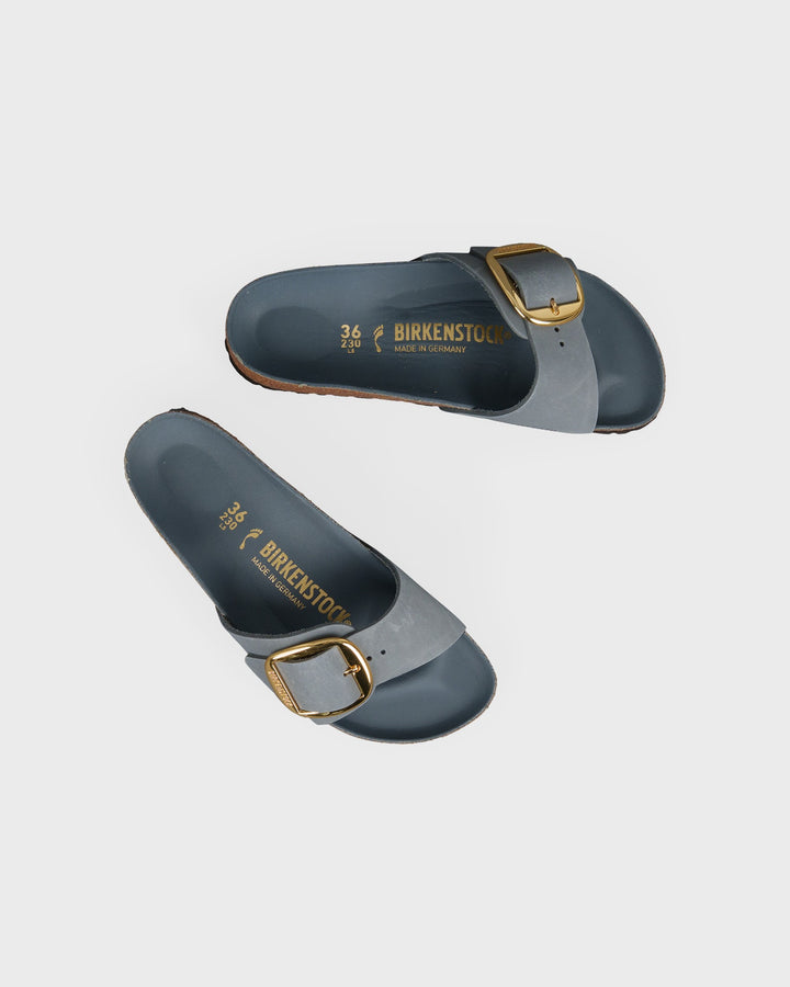 Madrid Big Buckle Natural Leather Oiled Basalt Gray