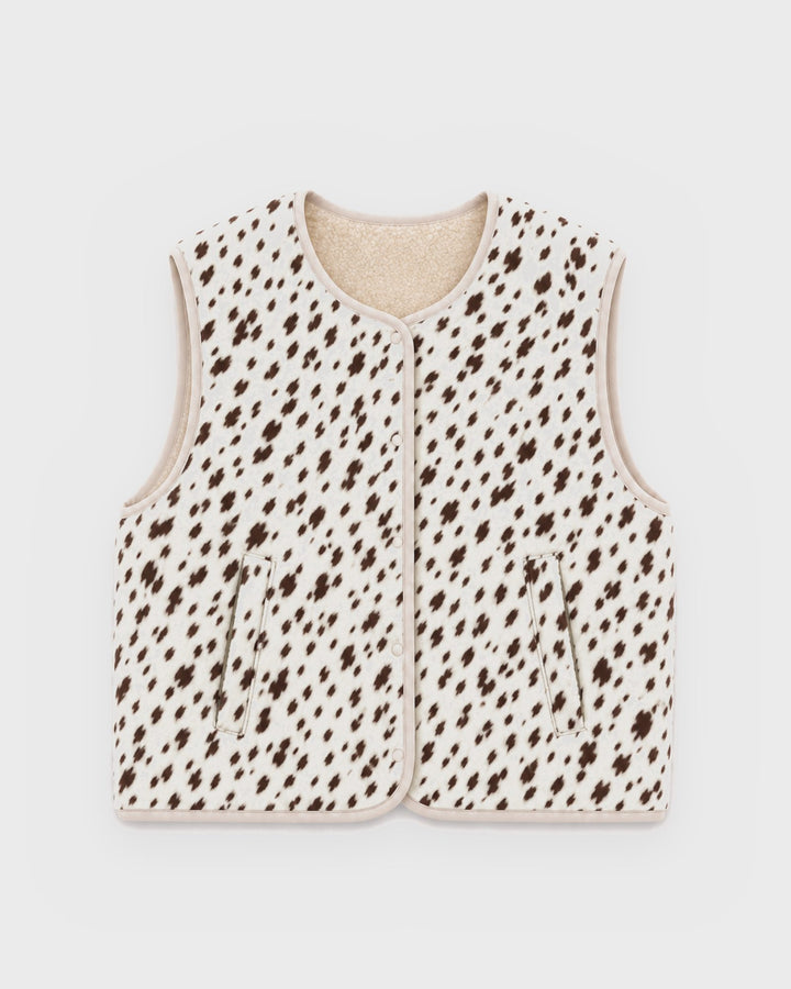 OH APRIL Weste Magnolia Reversible Fleece Vest Off White/Cow – Bild 2