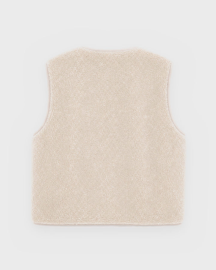 OH APRIL Weste Magnolia Reversible Fleece Vest Off White/Cow – Bild 3