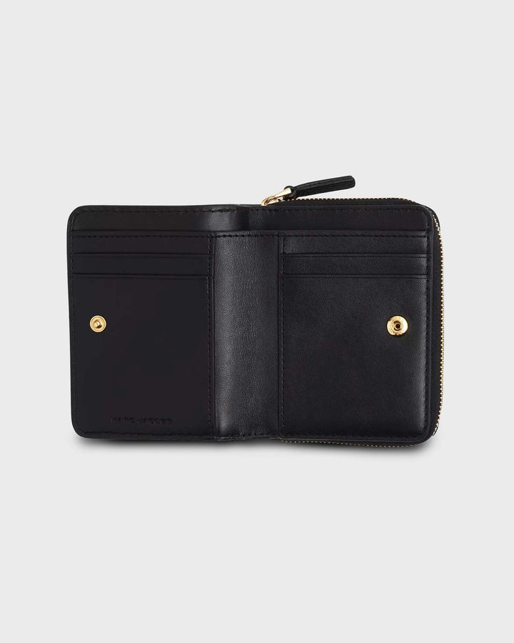 Marc Jacobs Geldbeutel The Leather Mini Compact Wallet Black