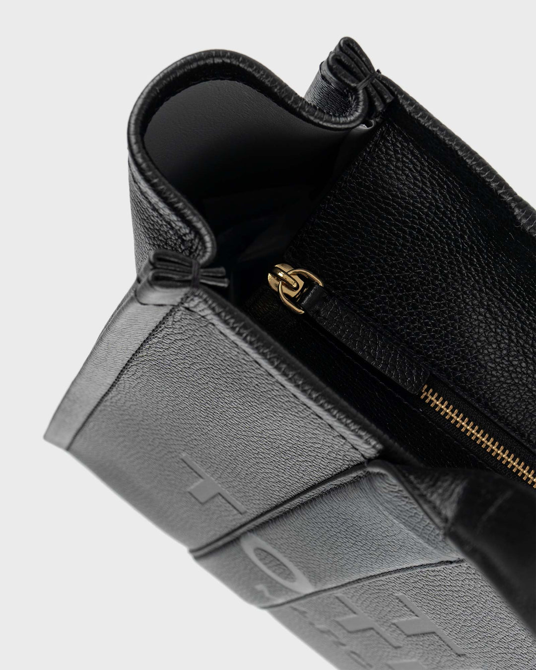 The Leather Mini Tote Bag Black