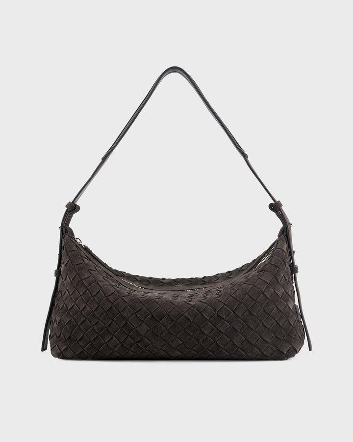 Les Visionnaires Handtasche Marie Baguette Weave Cozy Dark Brown