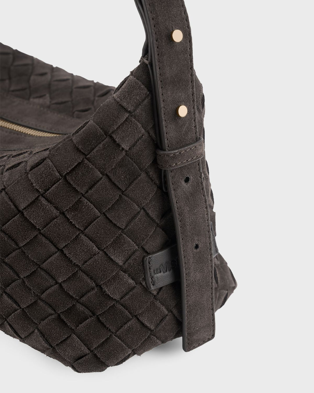 Les Visionnaires Handtasche Marie Baguette Weave Cozy Dark Brown – Bild 3