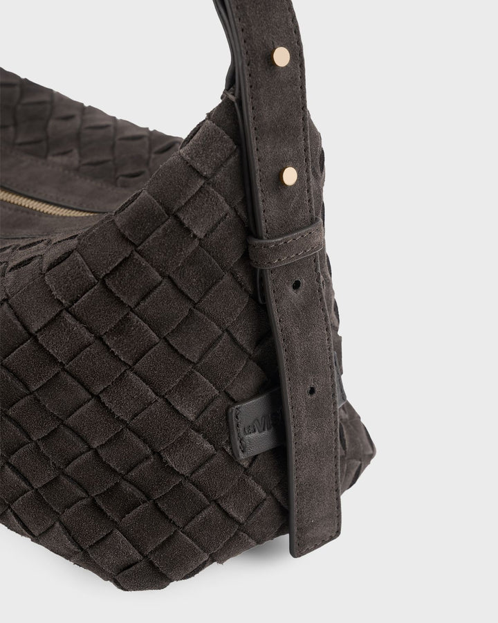Les Visionnaires Handtasche Marie Baguette Weave Cozy Dark Brown – Bild 3