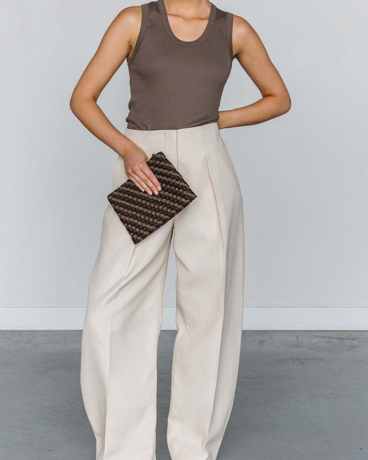 Marrea Stripe Clutch Espresso x Coco