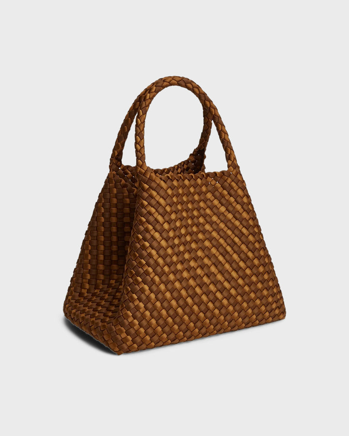 MARREA Handtasche Marrea Medium Caramel &Affogato Satin Stri – Bild 2