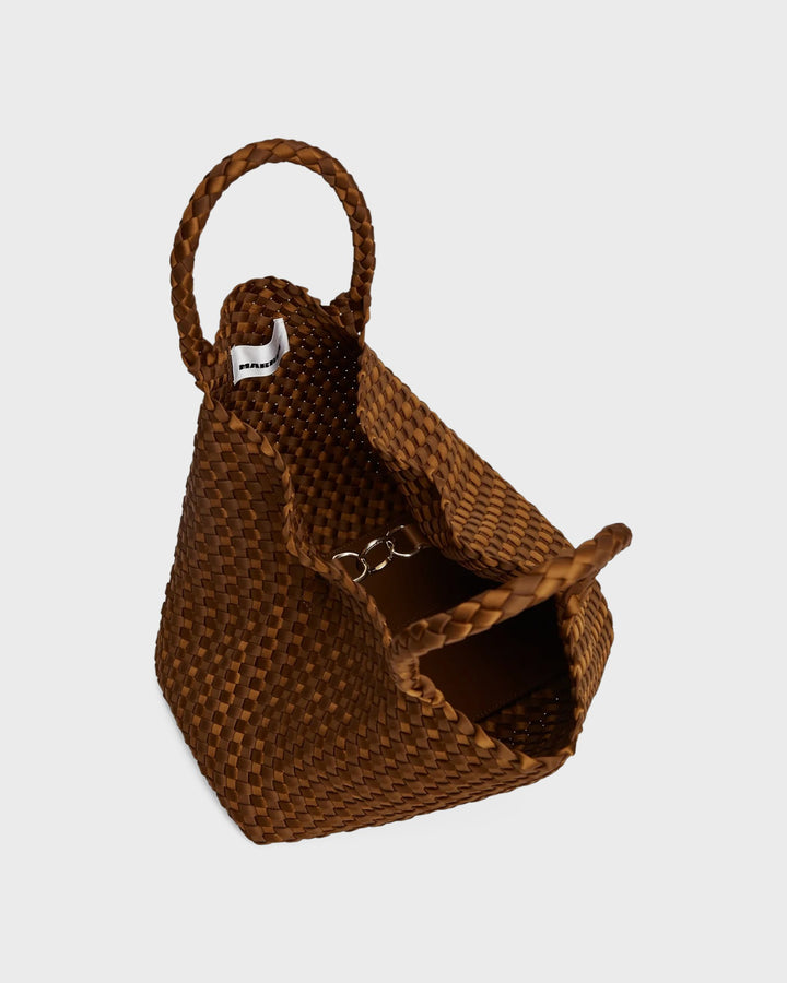 MARREA Handtasche Marrea Medium Caramel &Affogato Satin Stri – Bild 4