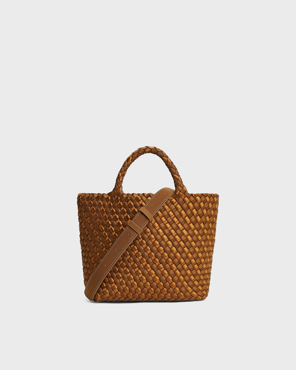 MARREA Handtasche Marrea Midi Caramel &Affogato Satin Stripe