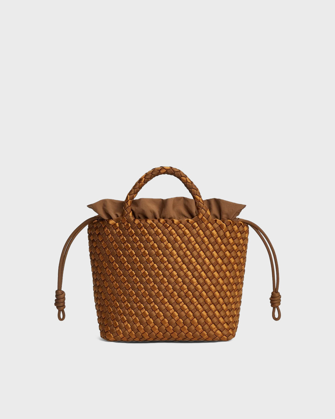 MARREA Handtasche Marrea Midi Caramel &Affogato Satin Stripe – Bild 2