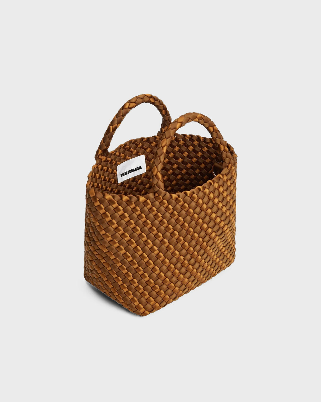 MARREA Handtasche Marrea Midi Caramel &Affogato Satin Stripe – Bild 3