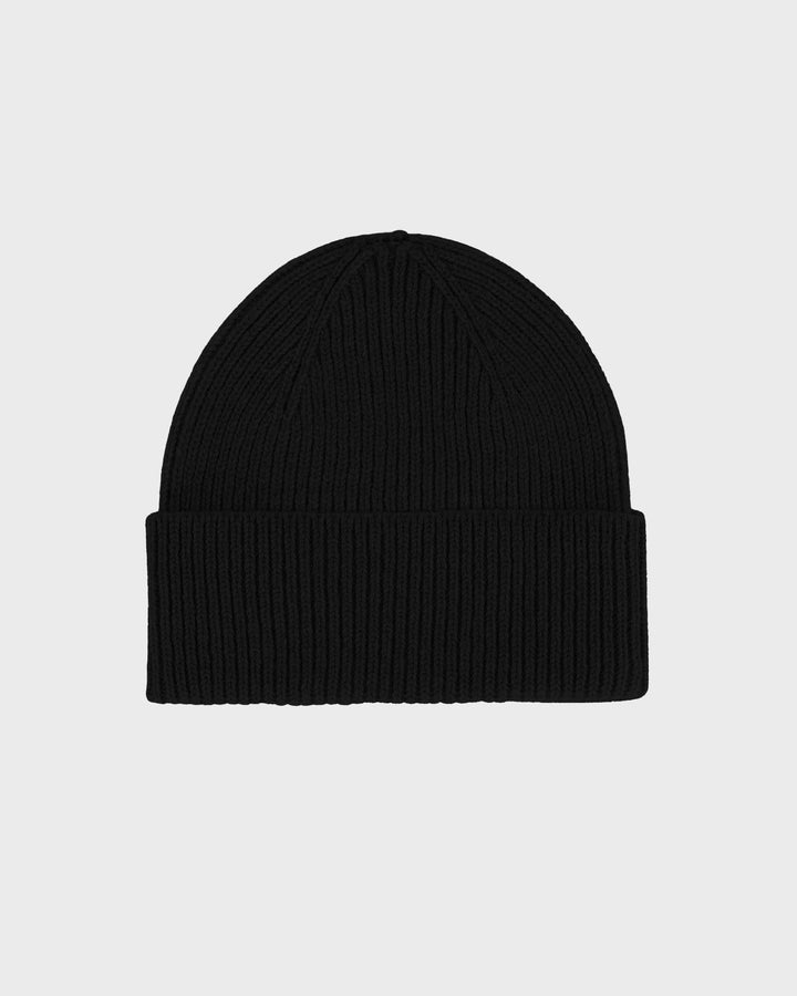 Merino Wool Beanie Deep Black