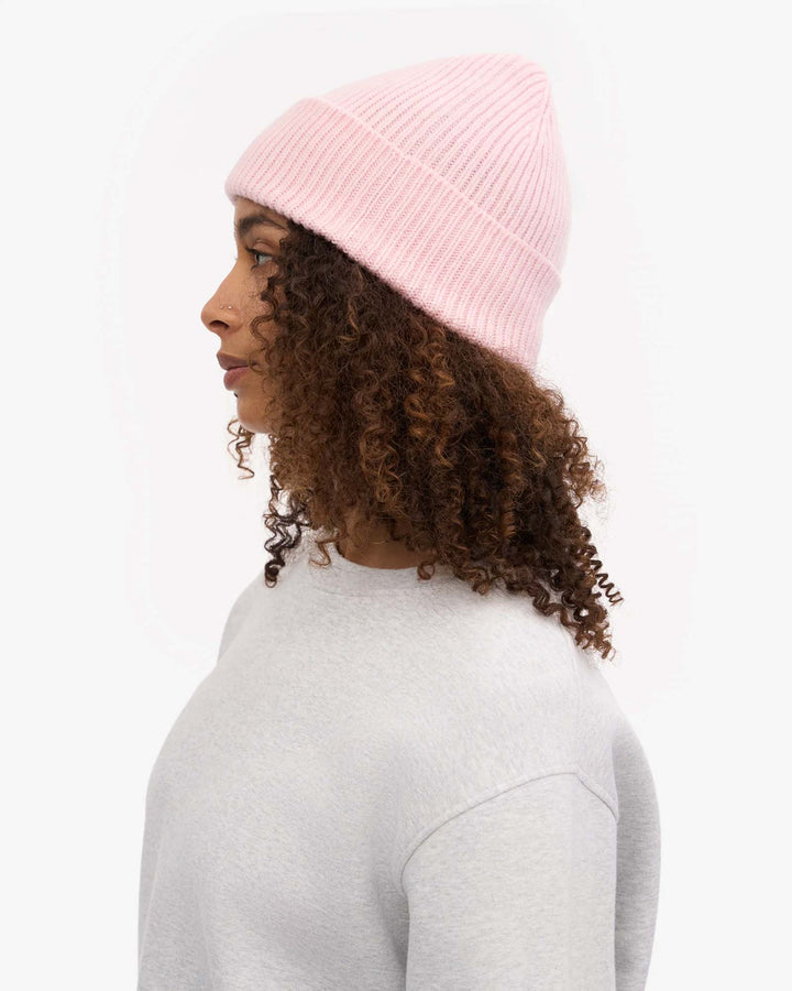 Merino Wool Beanie Faded Pink