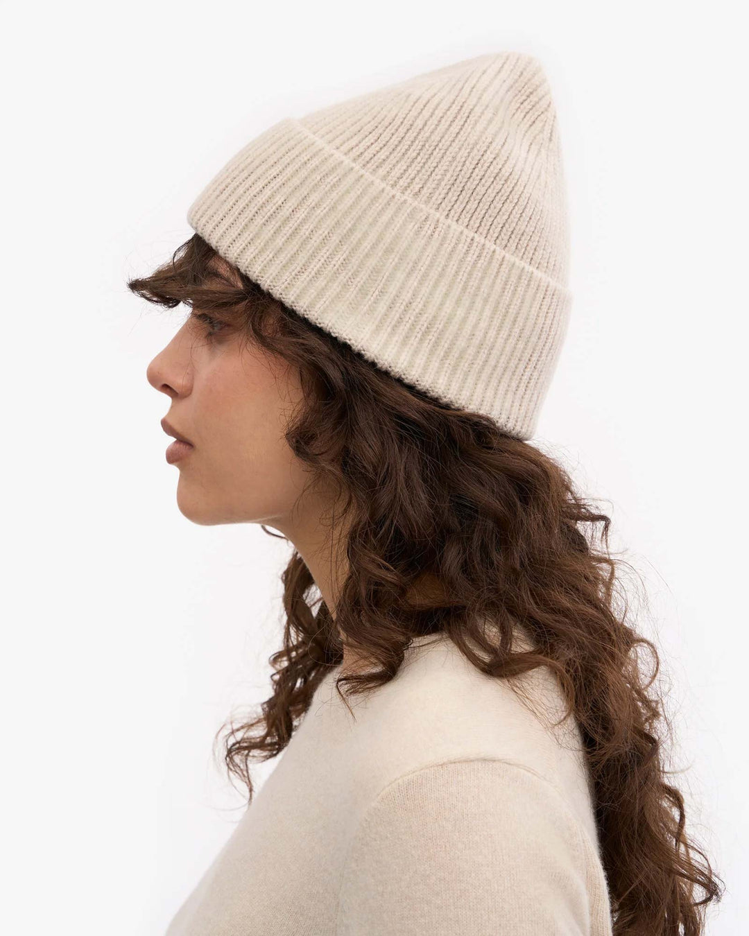 Merino Wool Beanie Ivory White