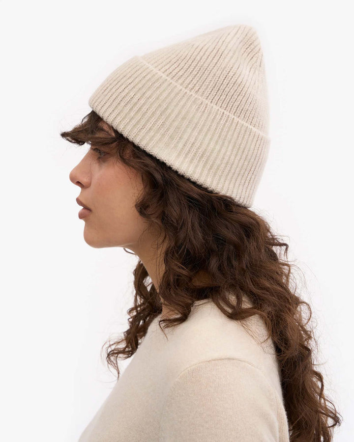 Merino Wool Beanie Ivory White