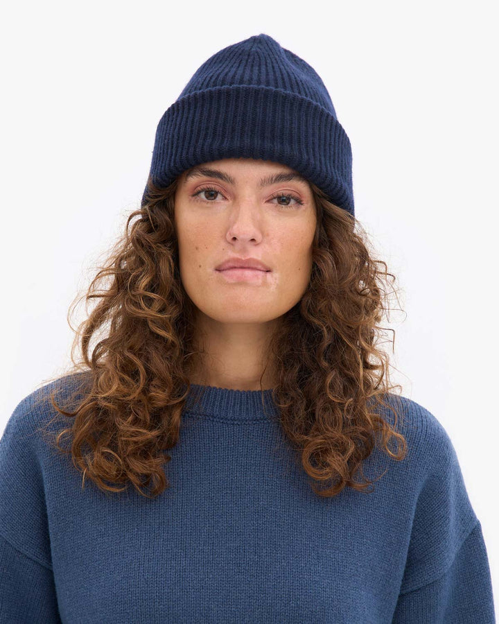 Merino Wool Hat Navy Blue