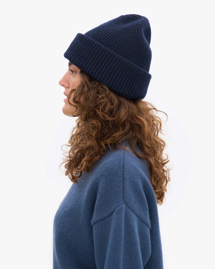Merino Wool Hat Navy Blue