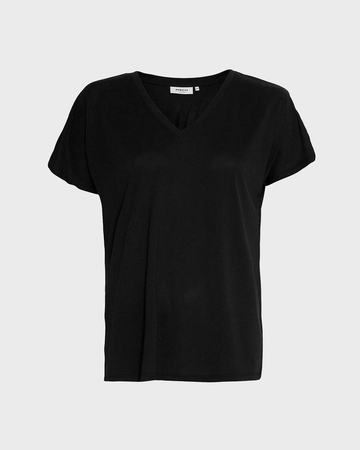 MSCHFenya Modal V Neck Tee Black