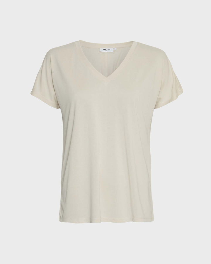 MSCHFenya Modal V Neck Tee Oatmeal