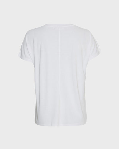 Moss Copenhagen T-Shirt MSCHFenya Modal V Neck Tee Optical Snow myMEID
