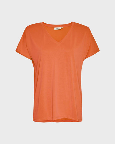 Moss Copenhagen T-Shirt MSCHFenya Modal V Neck Tee Tigerlily myMEID