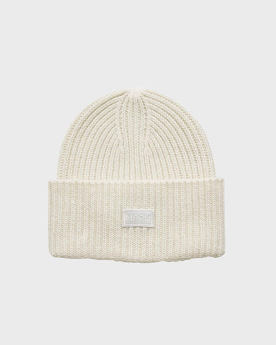 Moss Copenhagen Mütze MSCHKara LogoBeanie Egret myMEID